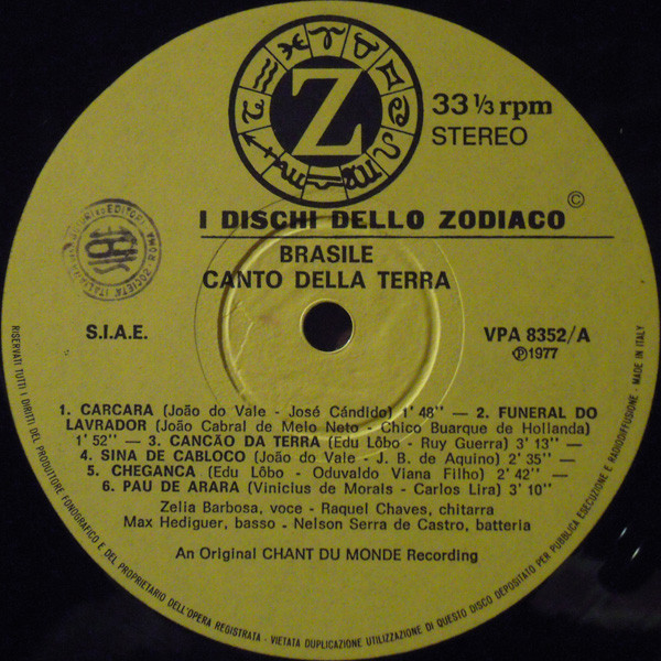 télécharger l'album Zelia Barbosa - Brasile Canto De La Terra