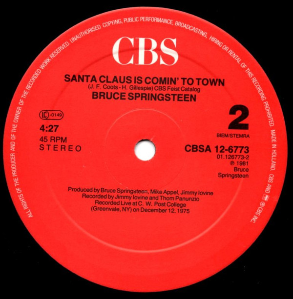 descargar álbum Bruce Springsteen - My Hometown Santa Claus Is Comin To Town