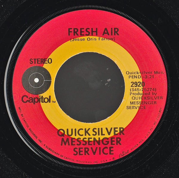 Quicksilver Messenger Service Fresh Air 1970 Scranton Pressing