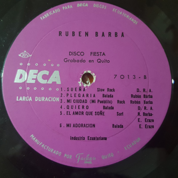 descargar álbum Ruben Barba - Idolo De La Juventud Ecuatoriana