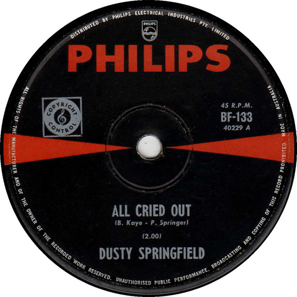 Dusty Springfield All Cried Out 1964 Vinyl Discogs