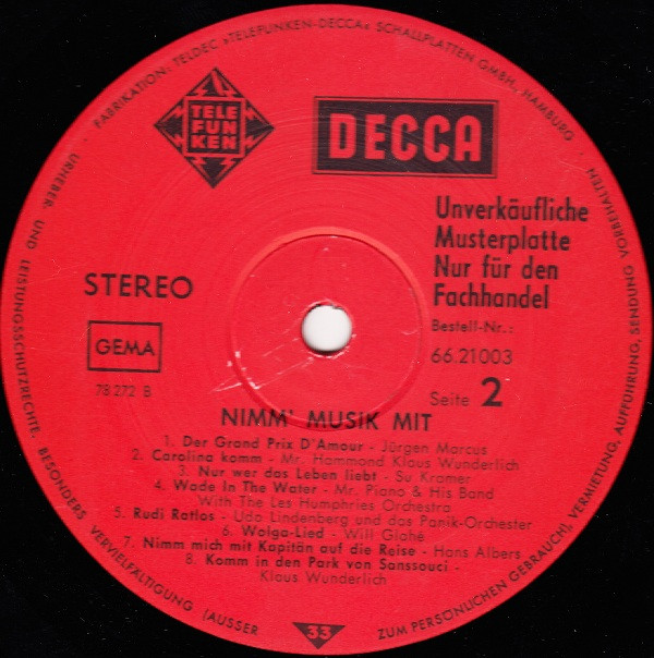 télécharger l'album Various - Nimm Musik Mit 16 Schwerpunkte Aus Dem Teldec Musikangebot Herbst 74