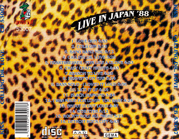 descargar álbum Kiss - Calling Dr Love Live In Japan 88