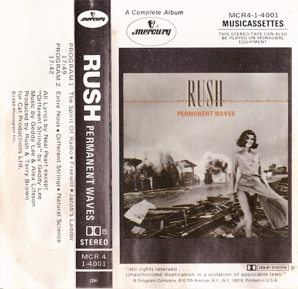 Rush – Permanent Waves (1980, 29, Cassette) - Discogs