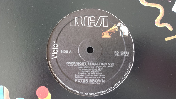 Peter Brown – Overnight Sensation (1984, Vinyl) - Discogs