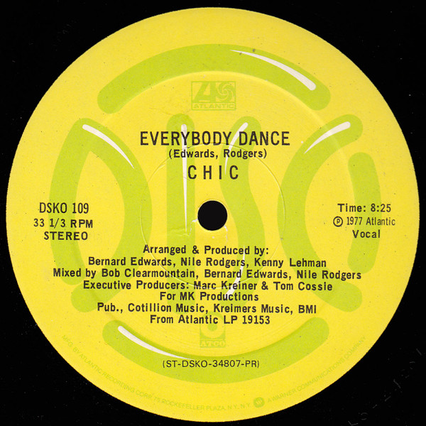 Chic – Everybody Dance (1978, Blue/Orange Labels, 3.30 Side A Time 