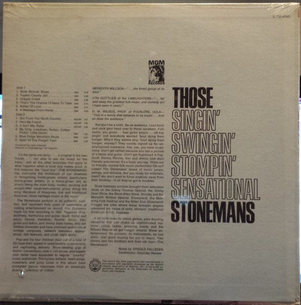 ladda ner album The Stonemans - Those Singin Swingin Stompin Sensational Stonemans