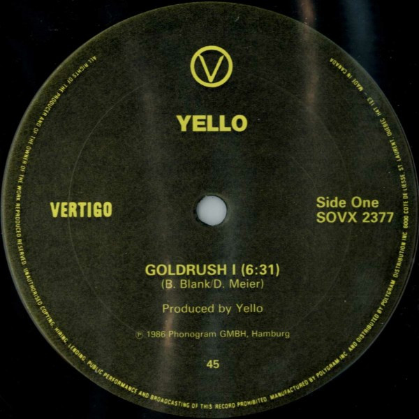 Yello – Goldrush (1986, Vinyl) - Discogs