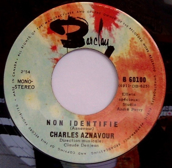 descargar álbum Charles Aznavour - Non Identifié