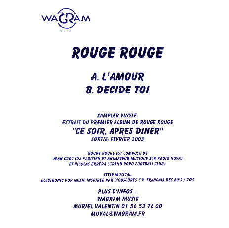 last ned album Rouge Rouge - Lamour