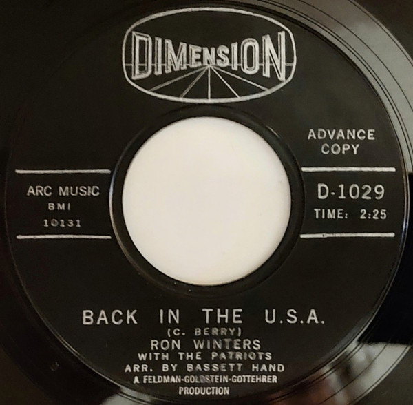 Ron Winters – Back In The U.S.A. / Let Me Prove It To You (1964