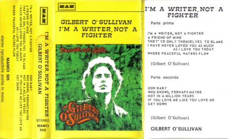 Gilbert O'Sullivan – I'm A Writer, Not A Fighter (1973, Vinyl