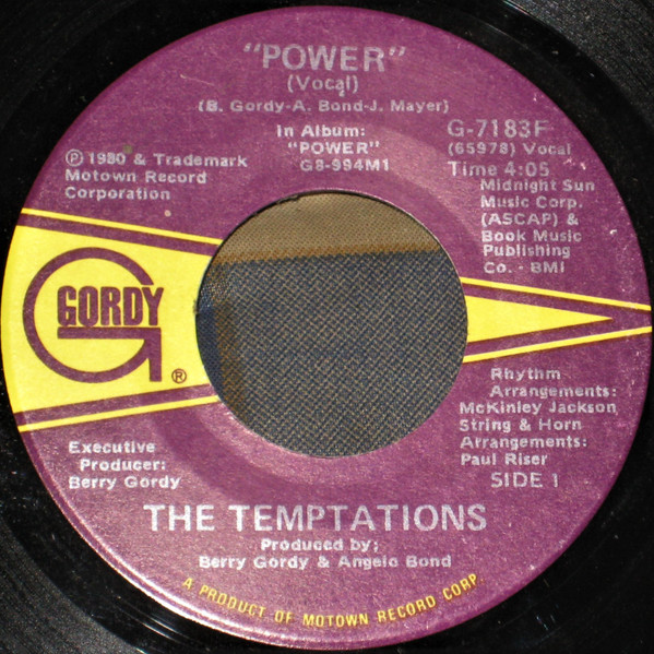 THE TEMPTATIONS Power / Power instrumental original 45