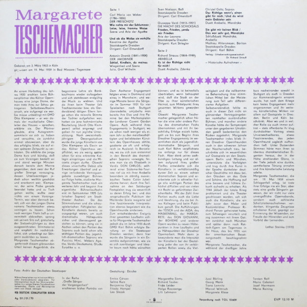 baixar álbum Margarete Teschemacher - Margarete Teschemacher Sopran