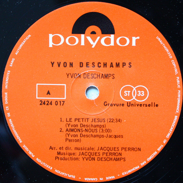 Yvon Deschamps - Le Petit Jésus ~ Le Foetus ~ La Honte | Polydor (2424 017) - 4