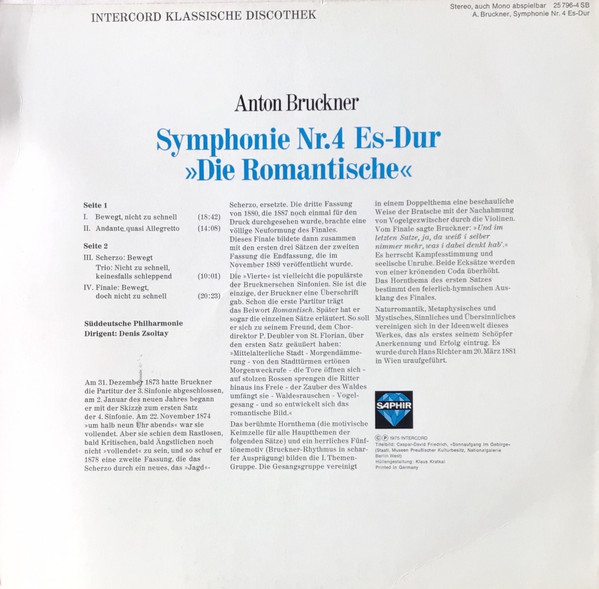 descargar álbum Anton Bruckner, Denis Zsoltay, Süddeutsche Philharmonie - Symphonie Nr 4 Es Dur Die Romantische