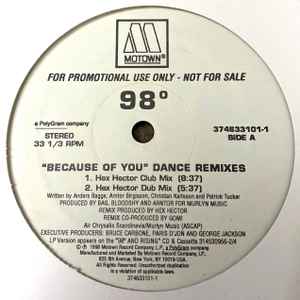 98° – Because Of You (Dance Remixes) (1998, Vinyl) - Discogs