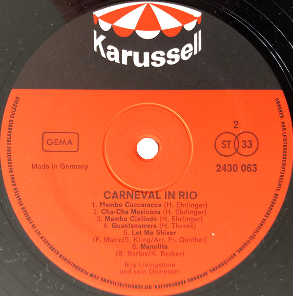 descargar álbum Roy Livingstone Und Sein Orchester - Carneval In Rio