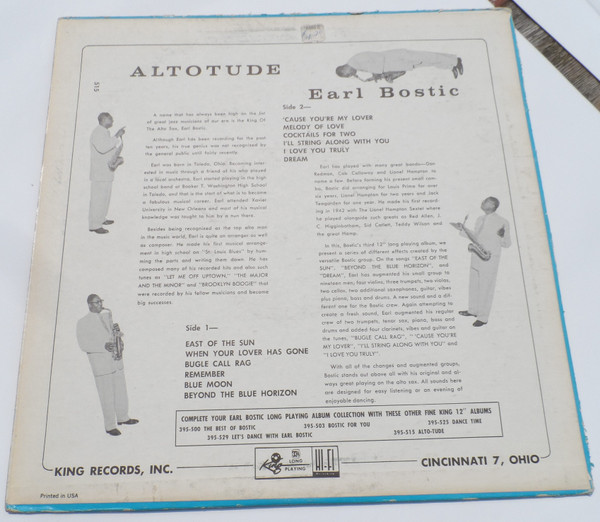 Earl Bostic - Altotude | King Records (395-515) - 2