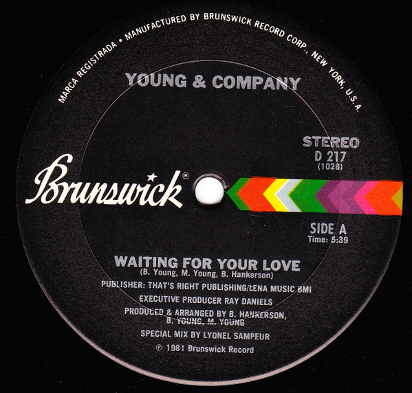 YOUNG & COMPANY waiting for your love 12" single