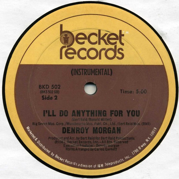 Denroy Morgan – I'll Do Anything For You (1981, Vinyl) - Discogs