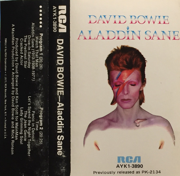 NEW A2 David Bowie Blank Notebook Aladdin Sane Cassette Style Design 