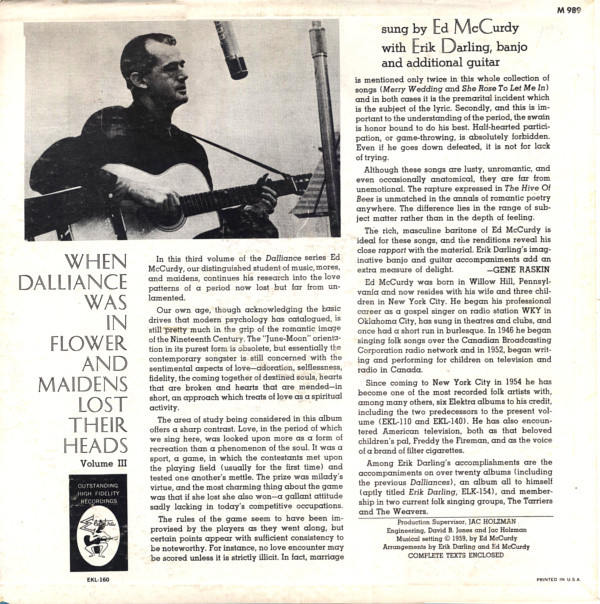 baixar álbum Ed McCurdy - When Dalliance Was In Flower And Maidens Lost Their Heads Volume III