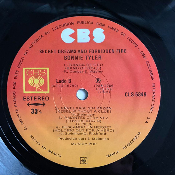 Bonnie Tyler - Secret Dreams And Forbidden Fire | CBS (CLS-5849) - 6