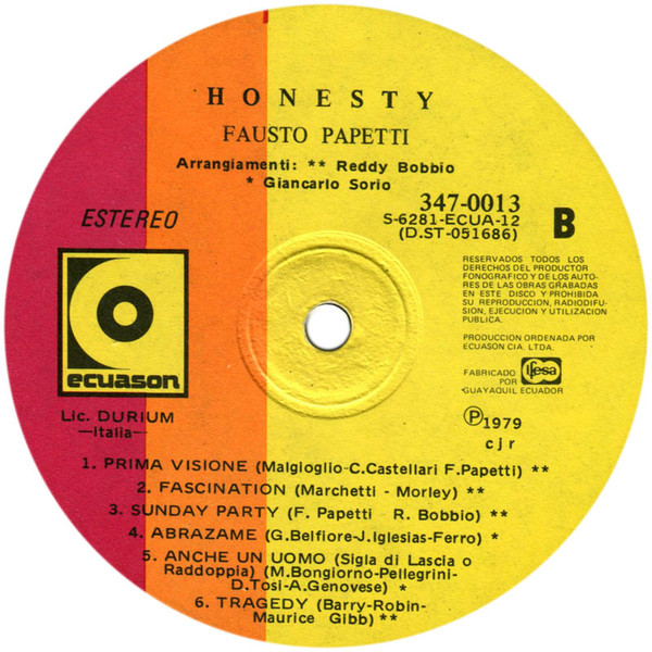 ladda ner album Fausto Papetti - Honesty