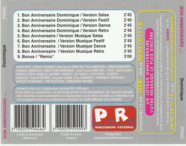 Bon Anniversaire Dominique Cd Discogs