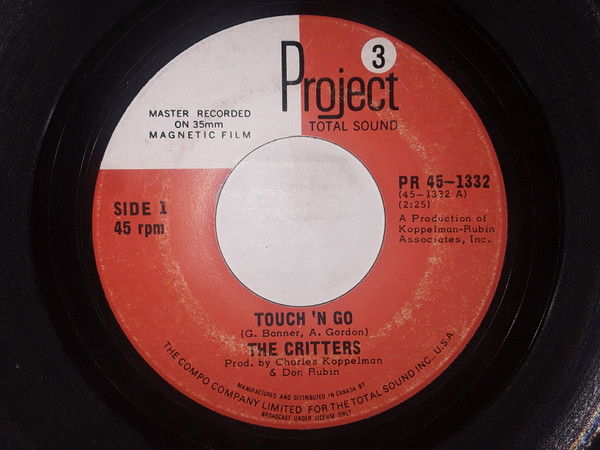 The Critters – Touch 'N Go / Younger Generation (1968, Vinyl 