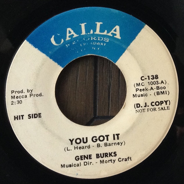 Gene Burks – You Got It / You Don't Love Me (1967, Vinyl) - Discogs