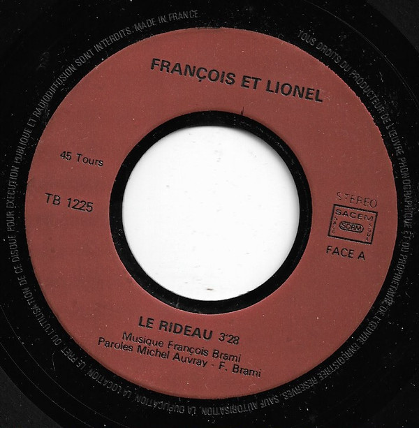 last ned album François Et Lionel - Le Rideau