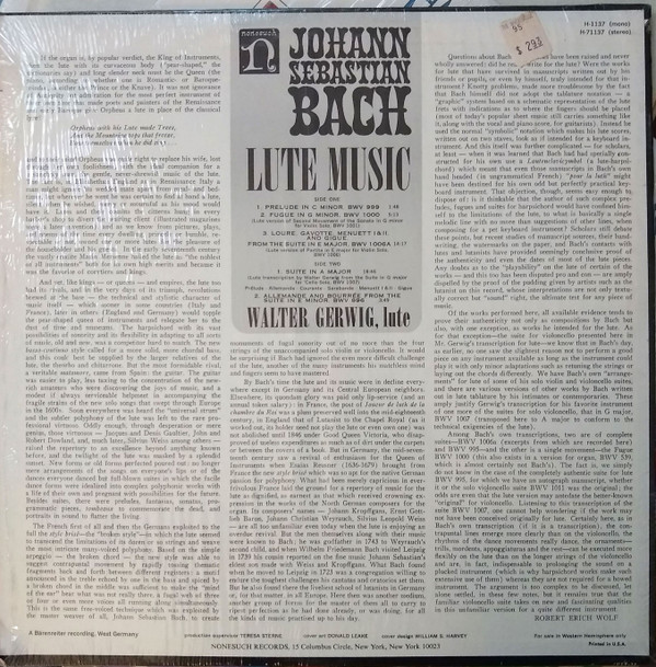 last ned album Johann Sebastian Bach Walter Gerwig - Lute Music