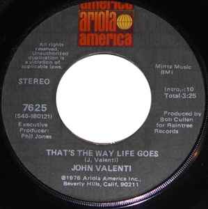 John Valenti - Anything You Want / That's The Way Life Goes album cover