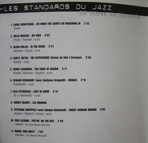 baixar álbum Various - Les Standards Du Jazz 20 Titres De Légende