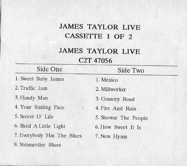 james taylor sweet baby james live