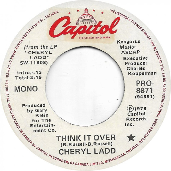 Cheryl Ladd – Think It Over (1978, Vinyl) - Discogs