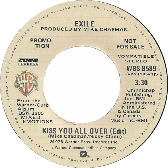 Exile – Kiss You All Over (1978, Los Angeles Pressing, Vinyl