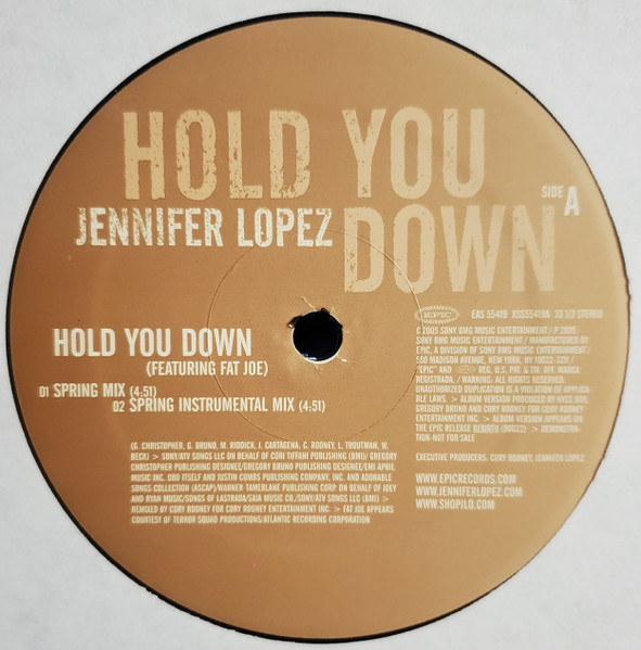 Jennifer Lopez – Hold You Down (2005, Vinyl) - Discogs