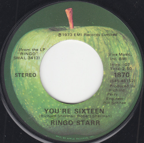 Ringo Starr – You're Sixteen (1974, Jacksonville Pressing, Vinyl