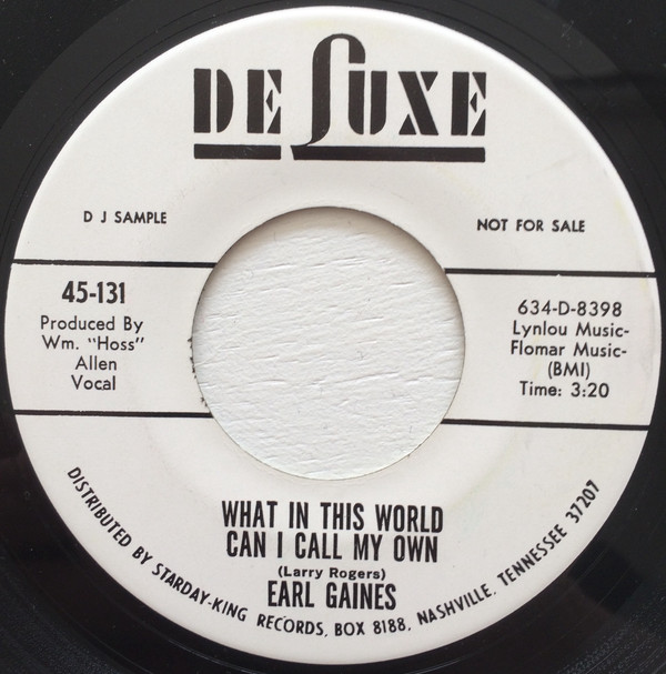 télécharger l'album Earl Gaines - Thrill on the Hill What In This World Can I Call My Own