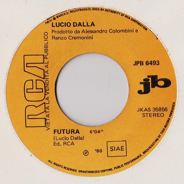 Lucio Dalla – Futura (1980, Vinyl) - Discogs