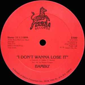 Bambu - I Don't Wanna Lose It / Jorge's Theme album cover