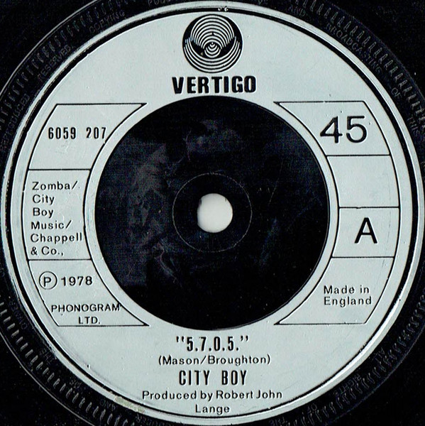 City Boy – 5.7.0.5. (1978, Injection Labels, Vinyl) - Discogs