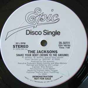 The Jacksons - Shake Your Body (Down To The Ground) album cover