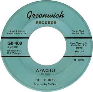 The Chiefs – Apache! / Dee's Dream (1958, Vinyl) - Discogs