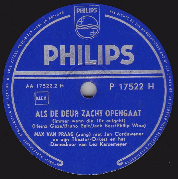 descargar álbum Max van Praag - Zwerverslied Als De Deur Zacht Opengaat