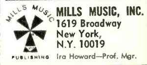 Mills Music, Inc. on Discogs