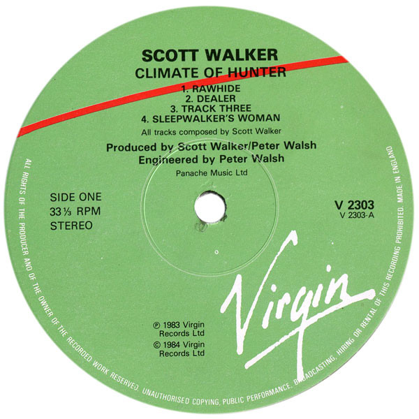 Scott Walker - Climate Of Hunter | Virgin (V 2303) - 3